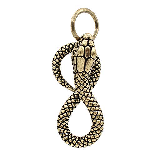 Real Sic - Brass Animal Keychains - Zodiac, Occult & Favorite Animal Good Luck Charm Key Rings for Key Fobs, Bags, Purses & Gifting (Infinity Snake) - Image 1