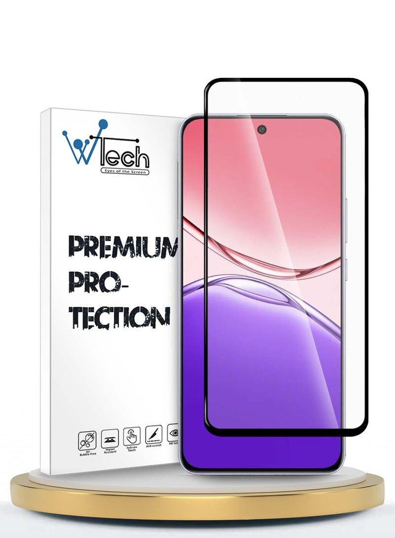 Wtech Oppo A5 Pro 5G 2025 Premium E2E Series Full Glue Full Cover Tempered Glass Screen Protector (MSGECN) - Clear/Black - Image 1