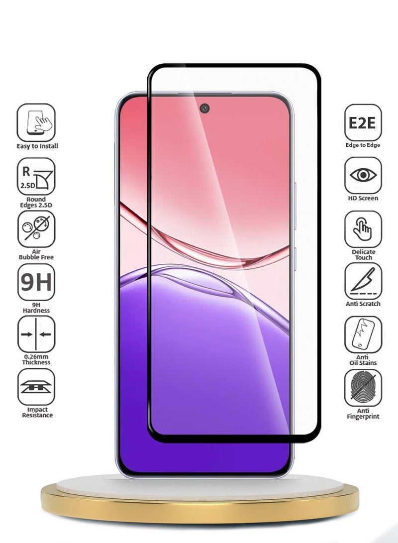 Wtech Oppo A5 Pro 5G 2025 Premium E2E Series Full Glue Full Cover Tempered Glass Screen Protector (MSGECN) - Clear/Black - Image 2