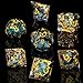 Role dice Liquid Core DND Dice Set 7pcs Sharp Edge Dice for Role Playing Dungeons and Dragons Ttrpg with Gift Box Handmade Resin DD Dice RPG Role Playing Games Dice SetBlackBlue Quicksand - Image 4