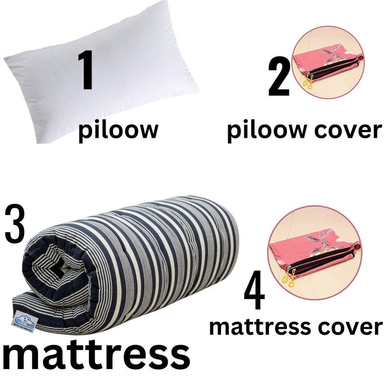 NEXTGO 4Piece Mattress Set Includes 1 Mattress 1 Cover 1 Pillow 1 Pillowcases Foldable Soft Cotton Hypoallergenic Tufted Floor Rui Gaddi - Image 4