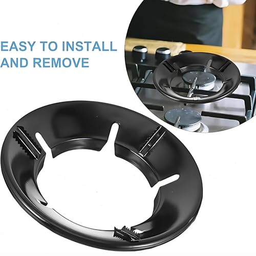 JEYANG Set of Black Gas Saver Pan Support Rings - Support for Indian Gas Stoves, 4-Leg Design (2, Black) - Image 5