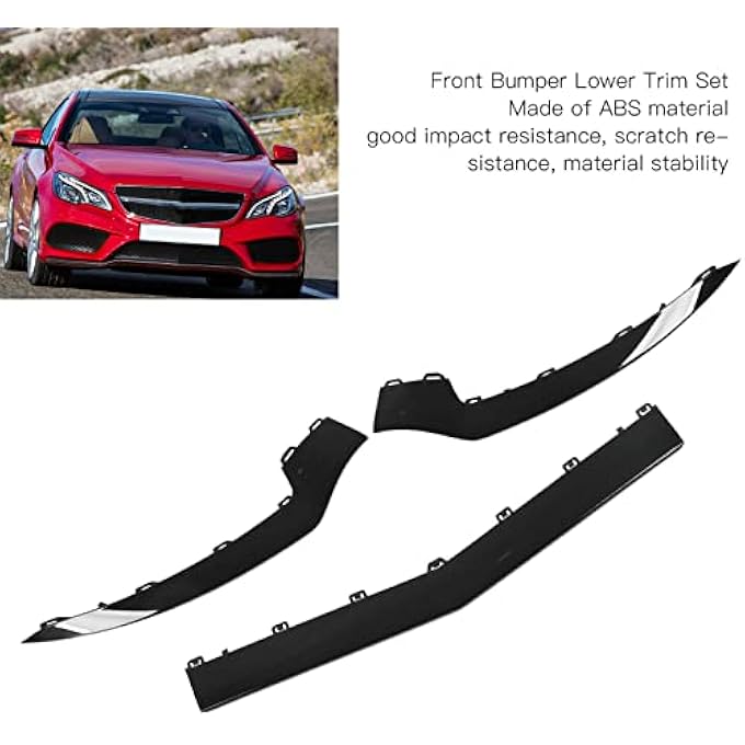 Brilluxa Valance Trim, Lower Bumper Molding, 3 Pcs Gloss Black Compatible with Mercedes C207 E Class Coupe AMG Line Facelift 2014-2017 - Image 3