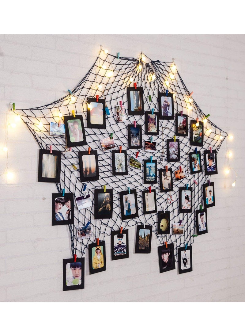 Y&D - Kraft Paper Cardboard Photo Frame with Wooden Clips and String, Wall Decoration DIY Picture Hanging Frames for Home, School Office Décor 10Pcs - Image 1