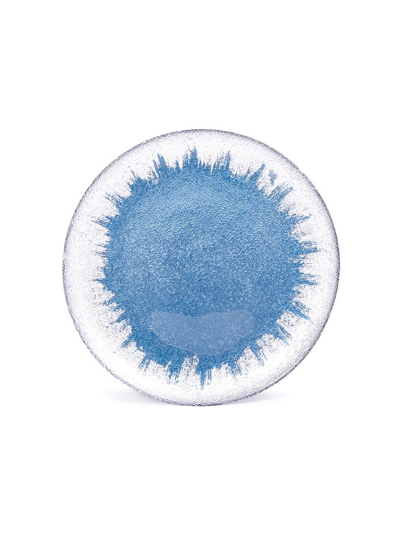 Silver blue glass plate