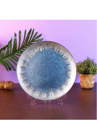 Silver blue glass plate - pzsku/Z0090448A7219427E1853Z/45/_/1708748496/6ef754cd-2ddb-4542-a083-61b059ffb2db