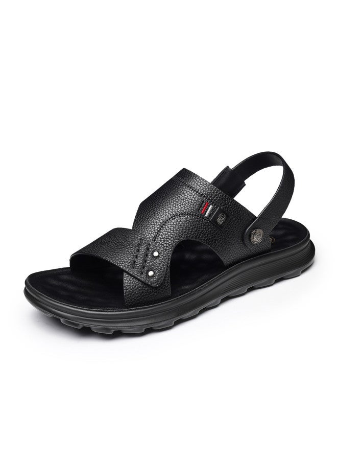 Old Man'S Head Top Grain Leather】men's Sandals - Genuine Leather Summer Casual Beach Shoes, Outdoor Thick Sole Dad's Flip Flops - Image 5