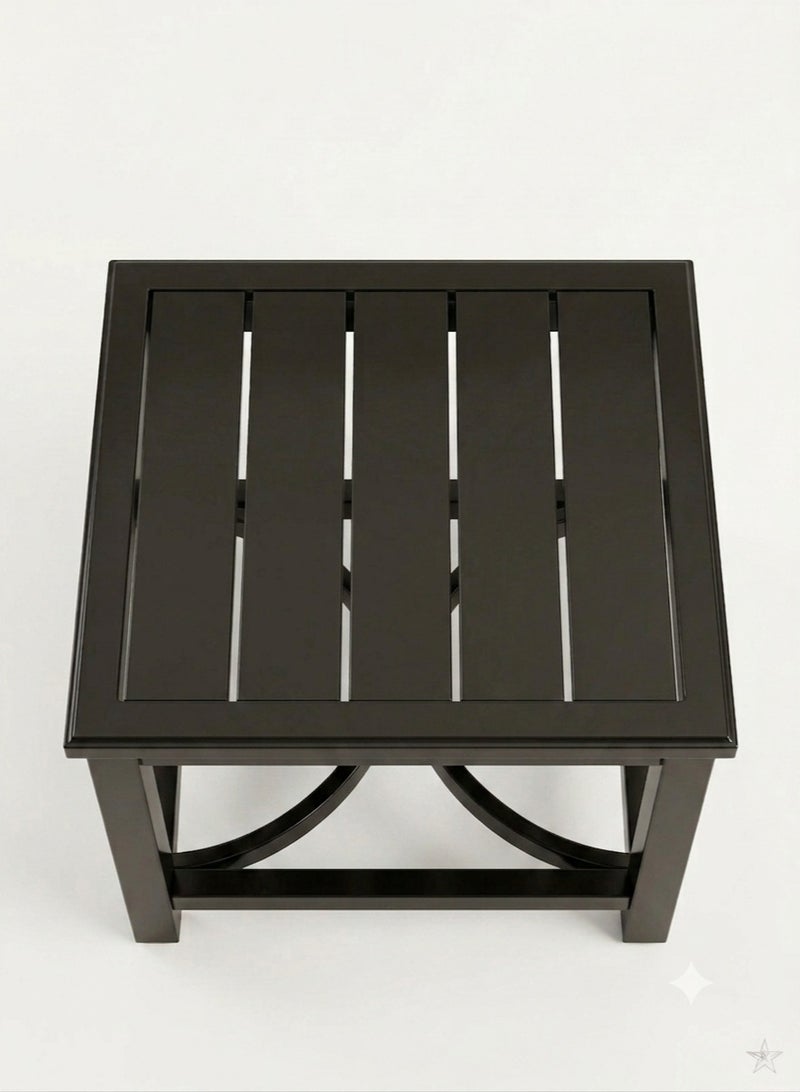 Outdoor Coffee Table 60x60cm Dark Brown | Powder Coated Aluminium Frame | Weather Resistant Patio and Garden Table - Image 5