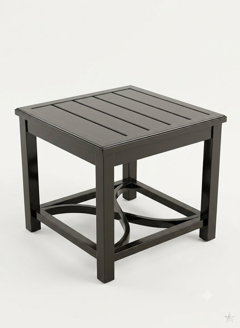 Outdoor Coffee Table 60x60cm Dark Brown | Powder Coated Aluminium Frame | Weather Resistant Patio and Garden Table - Image 4