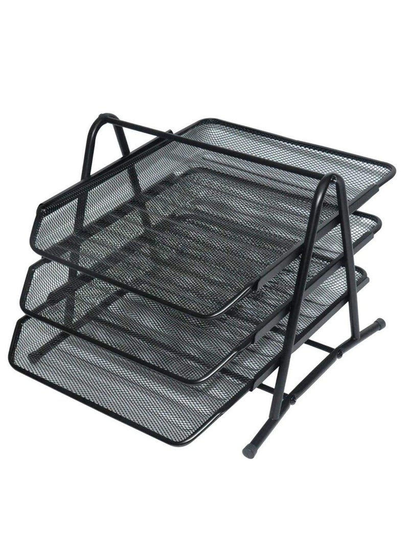 ELTRAZONE Desk Deposit Tray - 3 Layer, A4,32x26cm, Black - Image 5