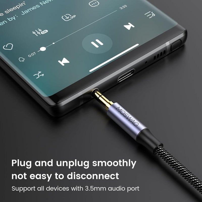 MOSWAG 2 metres 3.5mm Headphone Extension Cable, 3.5mm Male to Female Stereo Extension Adapter Nylon Braided Cord Compatible for Home/Car Stereos Smartphones Headphones Tablets Media Players and More - Image 4