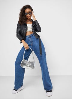 Ginger Pu Leather Biker Jacket  - Image 4