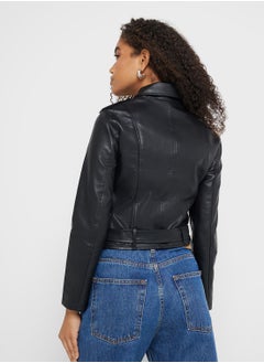 Ginger Pu Leather Biker Jacket  - Image 2