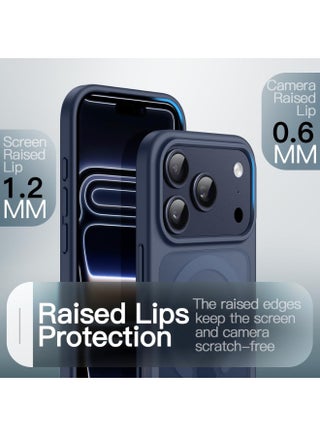 For iPhone 17 Pro Max Case MagSafe Compatible, Shockproof Matte Hard PC Back with Soft TPU Bumper, Slim Protective Back Cover - Deep Blue - view 2