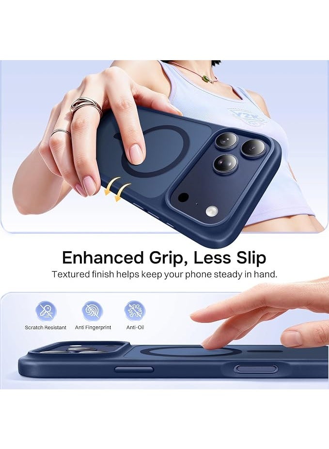 ACLIX Matte Magnetic Case for iPhone 17 Pro Max [Shockproof & Slim] Matte Hard Back Cover with High-Grade Protection | Dark Blue - Image 5