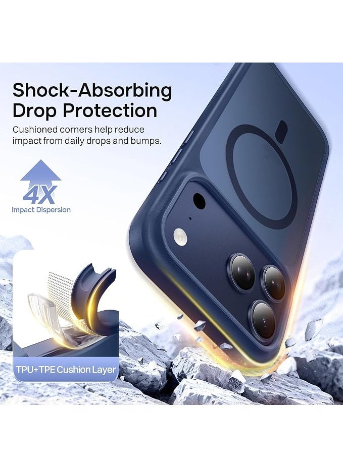 ACLIX Matte Magnetic Case for iPhone 17 Pro Max [Shockproof & Slim] Matte Hard Back Cover with High-Grade Protection | Dark Blue - Image 3