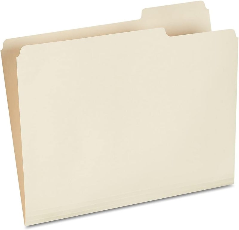 Staples File Folders 13Cut Tab Right Position Letter Size Perfect for Home Office or Classroom 100Pack Manila - Image 1