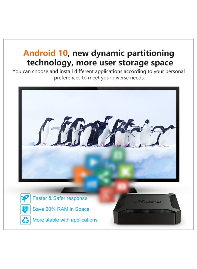 X96Q Android 10.0 Allwinner H313 Quad Core Set Top Box V7545EU-16G_P Black - Image 3