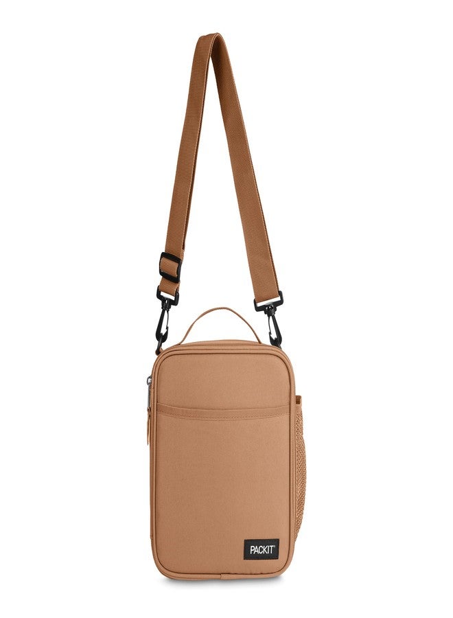 PackIt® Freezable Crossbody Lunch Box, Almond, Built with ECOFREEZE® Technology, Fully Freezable, Collapsible, Reusable, With Top Handle, Front Slip Pocket. Effortlessly Carry, Fresh Every Time. - Image 4