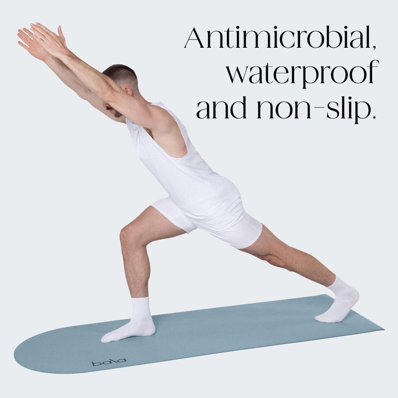 Bala Yoga Mat for Home Gym, 5mm (Sea) - Non Slip Exercise Mat for Home Workout, Stretching, Pilates, Aerobics & Floor & Fitness Work Out - Indoor Exercising Mat - Image 3