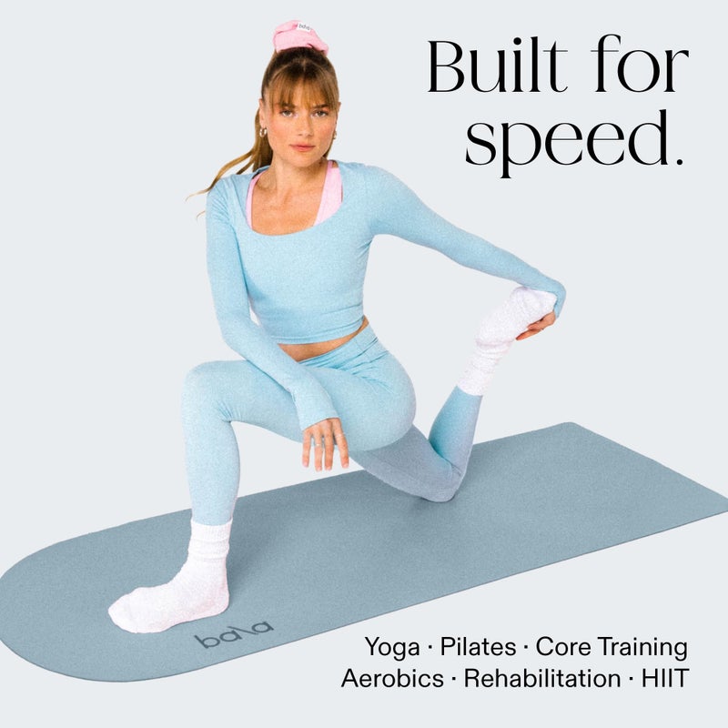 Bala Yoga Mat for Home Gym, 5mm (Sea) - Non Slip Exercise Mat for Home Workout, Stretching, Pilates, Aerobics & Floor & Fitness Work Out - Indoor Exercising Mat - Image 4