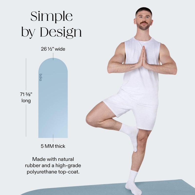 Bala Yoga Mat for Home Gym, 5mm (Sea) - Non Slip Exercise Mat for Home Workout, Stretching, Pilates, Aerobics & Floor & Fitness Work Out - Indoor Exercising Mat - Image 5