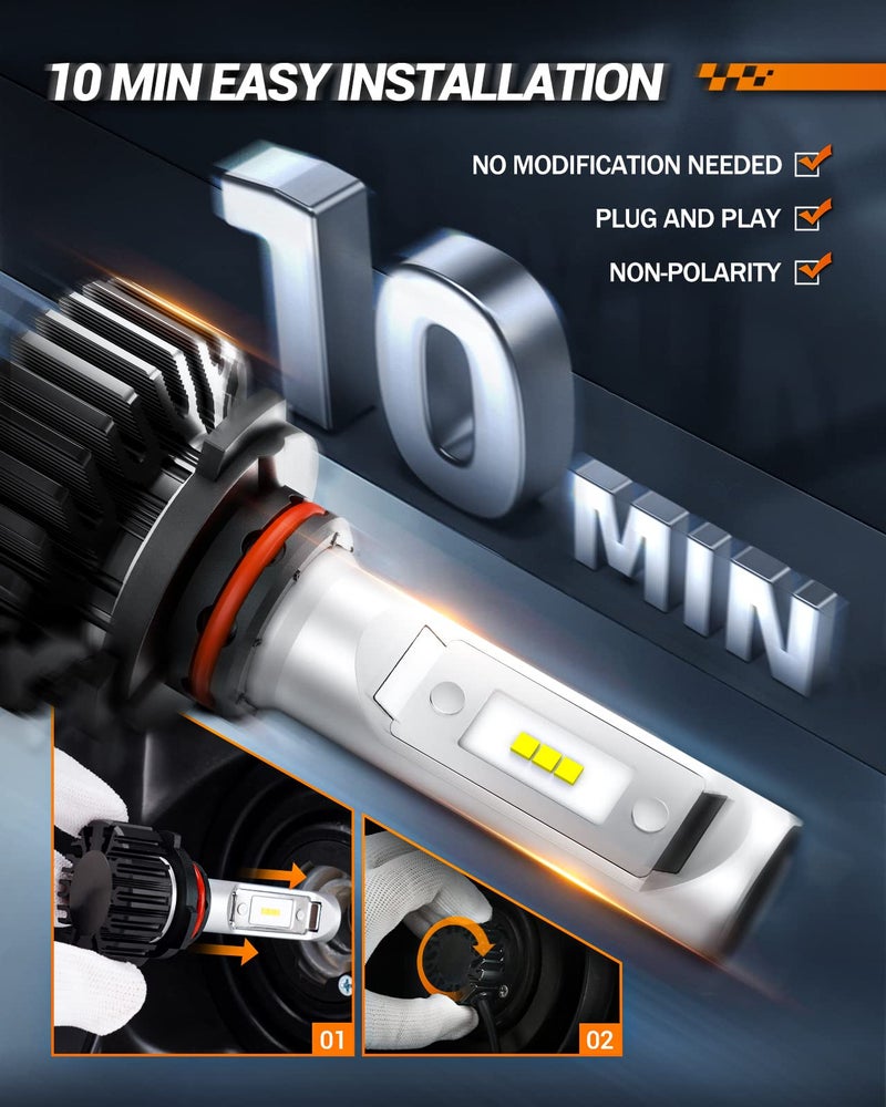 SEALIGHT 9006/HB4 Fog Bulbs or 9006 Fog Light, 30000LM Super Bright 9006 Powersport Bulbs, Plug-and-Play, Pack of 2 - Image 3