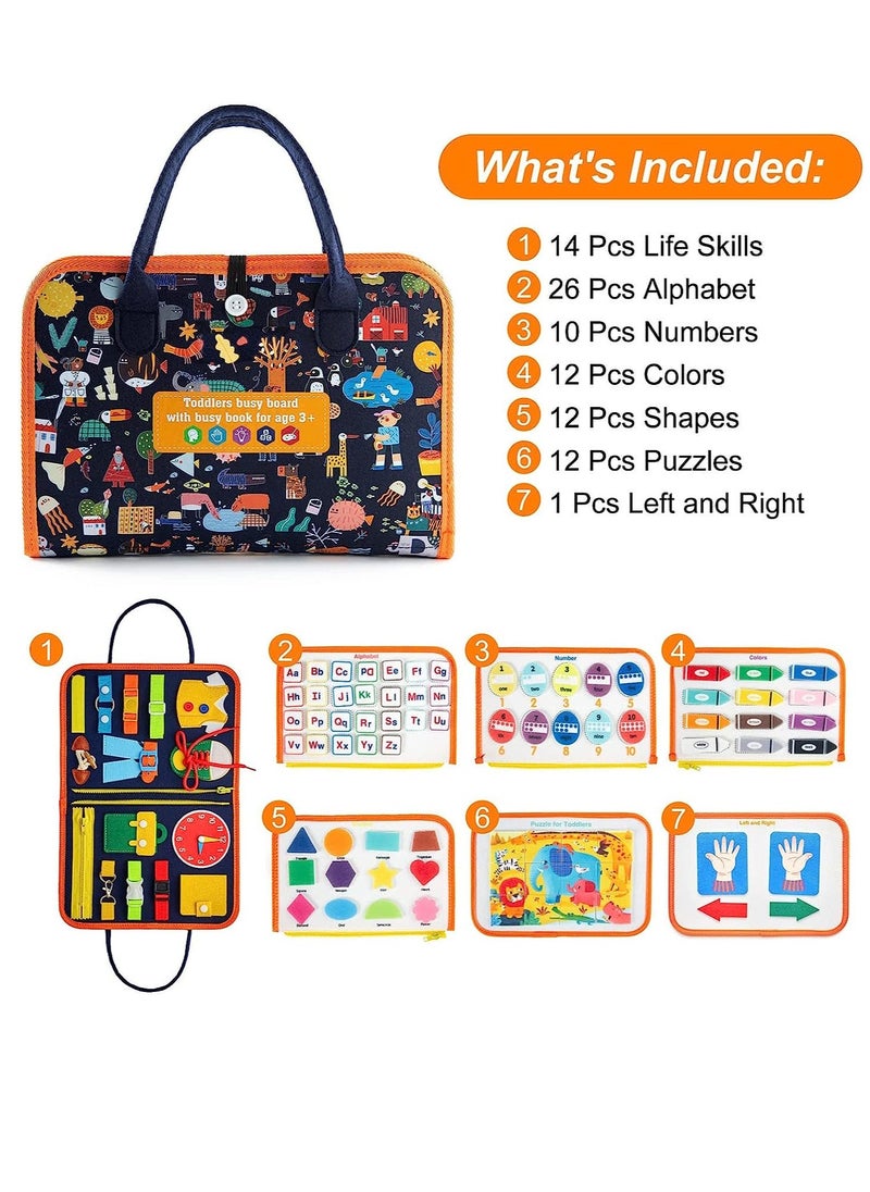RATSAW - Busy Board for Toddlers Montessori Toy Activity Sensory Board Preschool Educational  Learning Toys Quiet Book Educational Toys for Basic Dress Motor Skills for Kids Boys Girls - Image 1