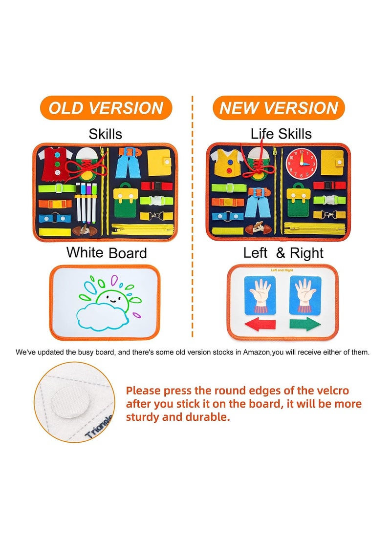 RATSAW - Busy Board for Toddlers Montessori Toy Activity Sensory Board Preschool Educational  Learning Toys Quiet Book Educational Toys for Basic Dress Motor Skills for Kids Boys Girls - Image 1