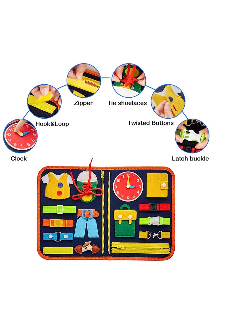 RATSAW - Busy Board for Toddlers Montessori Toy Activity Sensory Board Preschool Educational  Learning Toys Quiet Book Educational Toys for Basic Dress Motor Skills for Kids Boys Girls - Image 1