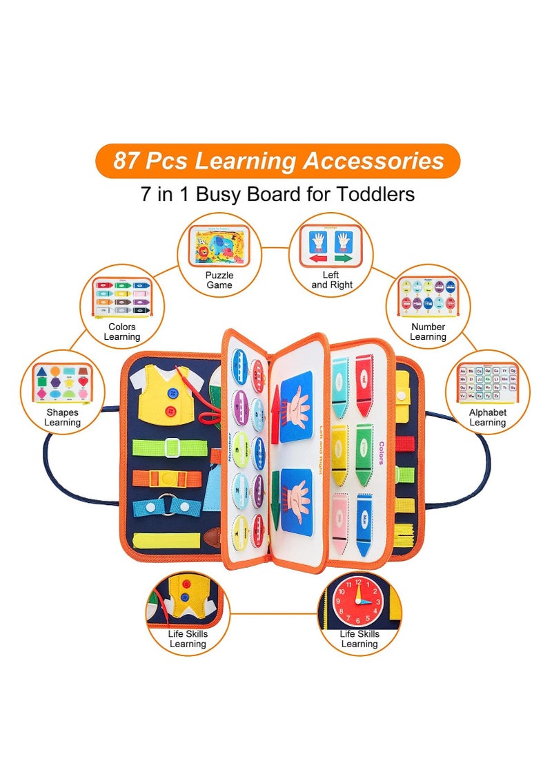 RATSAW - Busy Board for Toddlers Montessori Toy Activity Sensory Board Preschool Educational  Learning Toys Quiet Book Educational Toys for Basic Dress Motor Skills for Kids Boys Girls - Image 1
