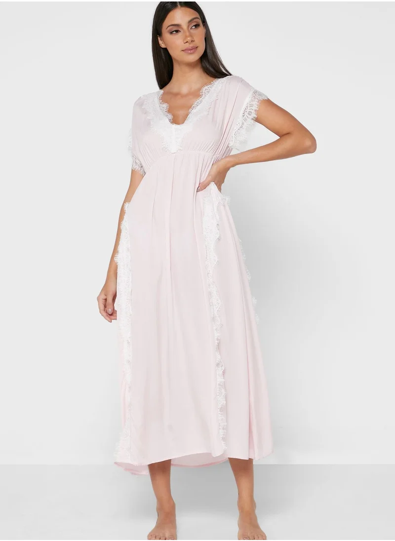 Khizana Lace Trim Night Dress