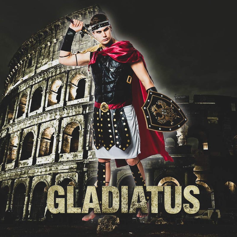 ReneeCho Men Roman Gladiator Solider Costume Halloween Adults Soldier Warrior Armor Spartan Costumes - Image 5
