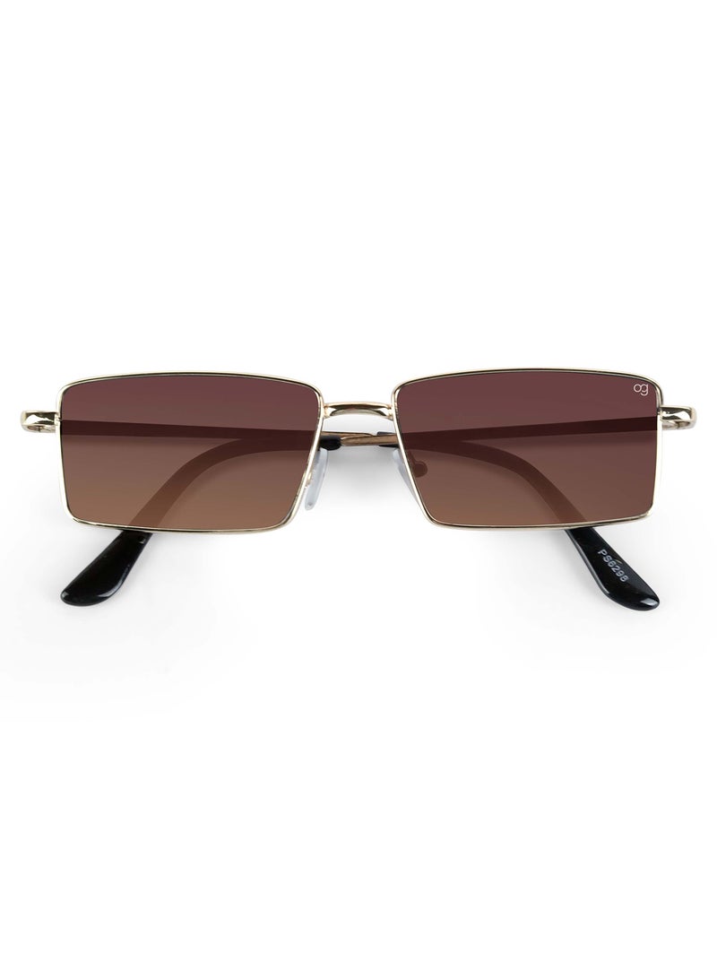 Woggles Alhena Gradient Brown Rectangle Sunglasses  - Image 3