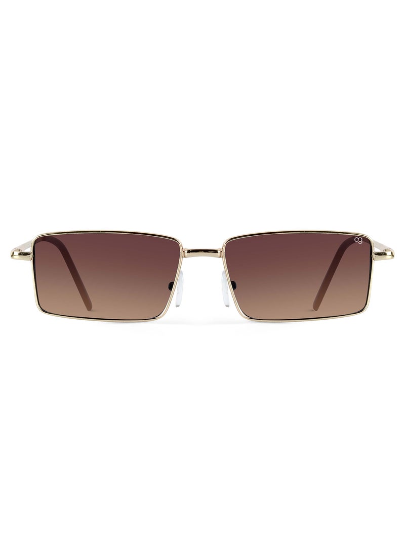 Woggles Alhena Gradient Brown Rectangle Sunglasses  - Image 4