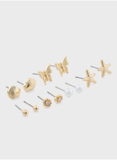 Ginger 6 Pack Mix Pearl Butterfly Earring Set  - Image 2