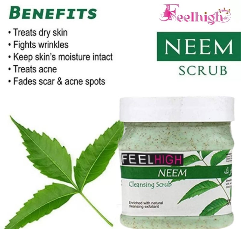 Feelhigh Face And Body Neem Mask Fight Wrinkles 500ml And Face Scrub 500ml Neem Mask and Neem Scrub - Image 2