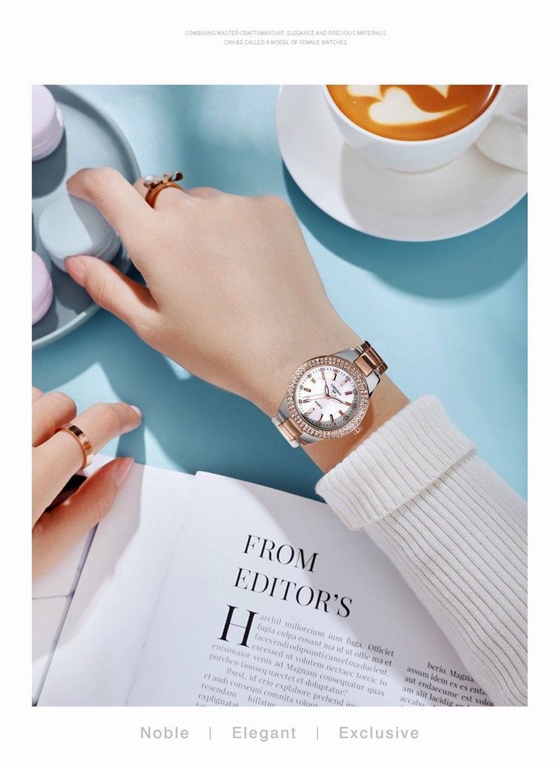 Luxury Crystal Women Dress Watch Fashion Classic Waterproof Stainless Steel Quartz Ladies Wristwatches