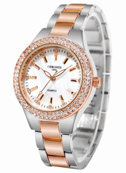 Luxury Crystal Women Dress Watch Fashion Classic Waterproof Stainless Steel Quartz Ladies Wristwatches
