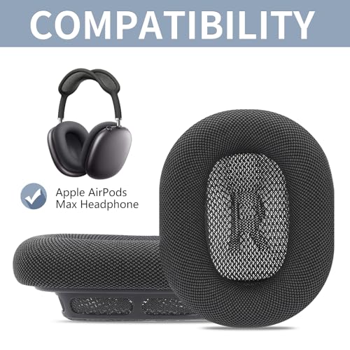 Damex Replacement earpads for airpods max Ear Cushions,Compatible with airpods max Ear Cover(2020 Version),mesh Fabric,Magnet for airpods max Ear Cup (Grey) - Image 2