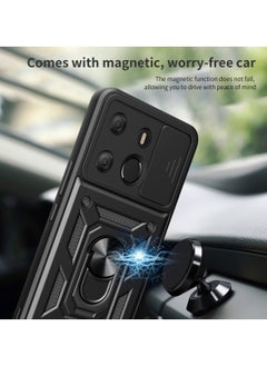 Generic Case for Tecno Pop 7 Pro and Spark Go 2023 Sliding Camera Cover Design Tpu Pc Protective Case Dark Green  - Image 4