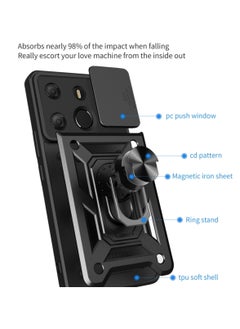 Generic Case for Tecno Pop 7 Pro and Spark Go 2023 Sliding Camera Cover Design Tpu Pc Protective Case Dark Green  - Image 2