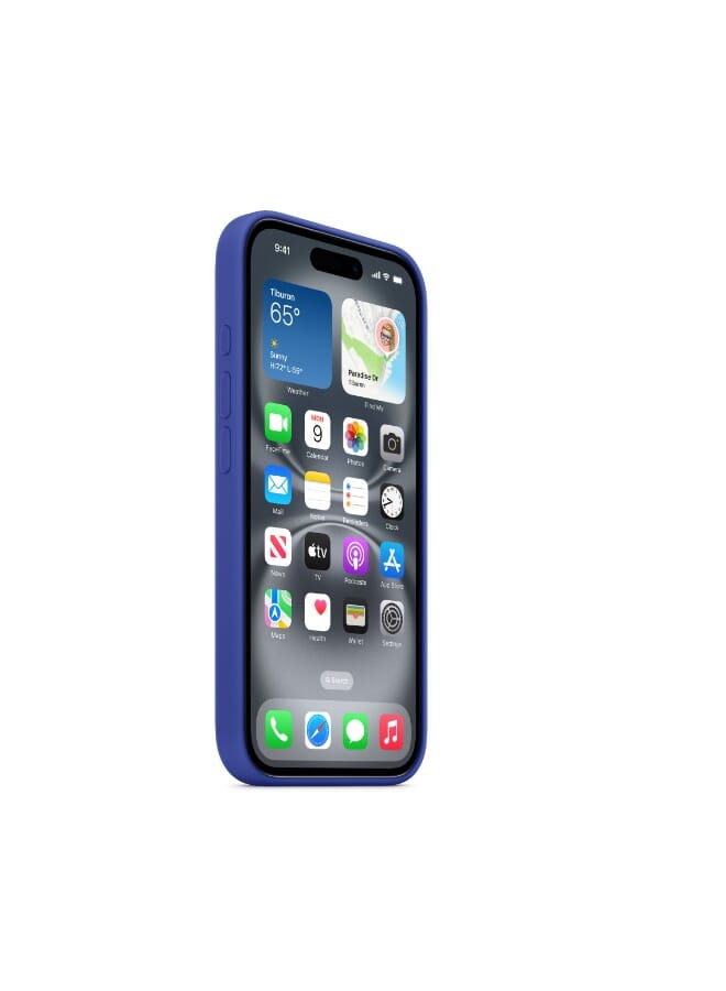 غطاء حماية من السيليكون السائل الناعم الفاخر لهاتف آيفون 16 2024 - أزرق - Image 2