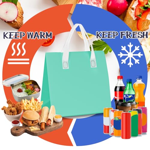 Kacctyen 100 Pcs Insulated Take Out Bags Bulk 9.5 x 6 x 9.5 in Thermal Insulation Food Bag for Coffee, Milk Tea, Hot Cold Food, Delivery Cooler Bag for Catering Restaurant Grocery Picnic (Multicolor) - Image 4