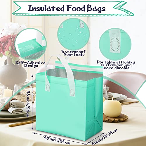 Kacctyen 100 Pcs Insulated Take Out Bags Bulk 9.5 x 6 x 9.5 in Thermal Insulation Food Bag for Coffee, Milk Tea, Hot Cold Food, Delivery Cooler Bag for Catering Restaurant Grocery Picnic (Multicolor) - Image 2