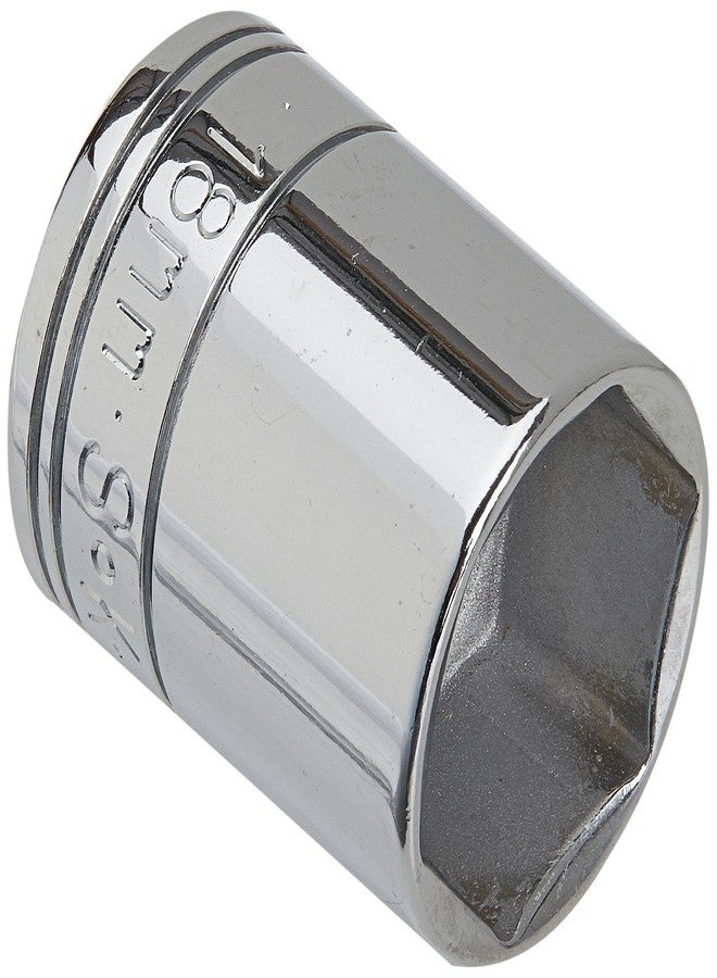 اس كي كي SK Tools USA محرك 3/8 بوصة - 18 مم - مقبس كروم قياسي سداسي النقاط - 318S - Image 1