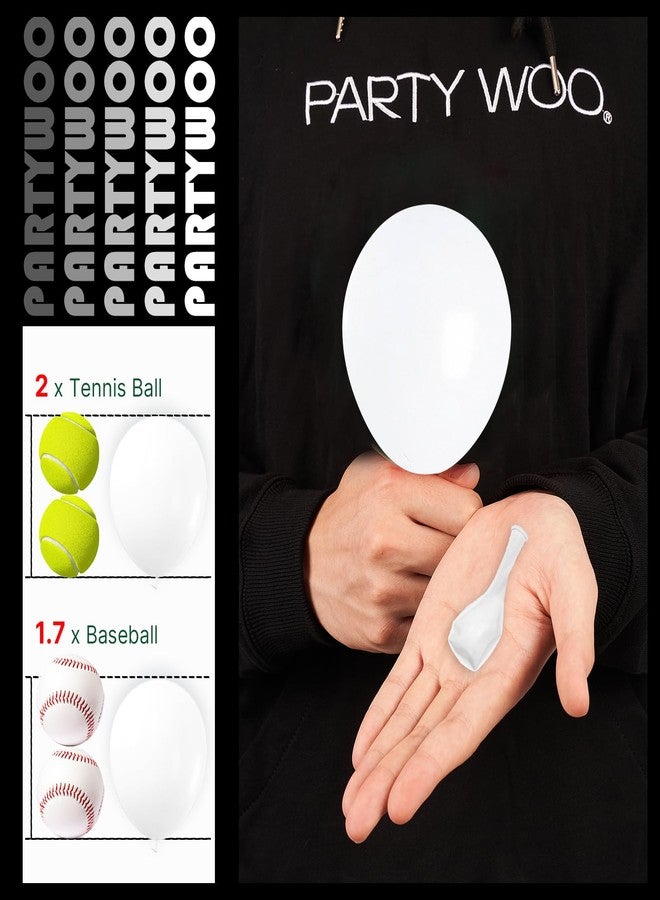 PartyWoo Balloons, 50 pcs 5 Inch Matte White Balloons, for Balloon Garland or Balloon Arch as Party Decorations, Wedding Decorations, Neutral Baby Shower Decorations, White-Y13 - Image 3