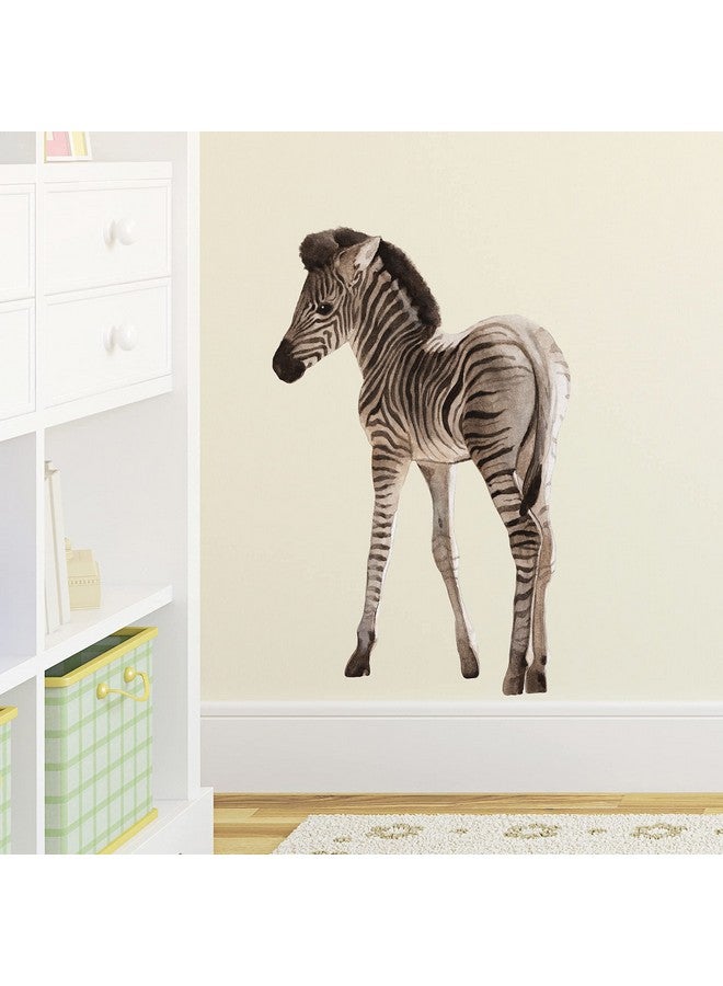 ROFARSO Lifelike Cute Lovely Zebra Horse Animal Wall Stickers Removable Wall Decals Peel And Stick Wall Art Decorations Home Decor For Kid Nursery Baby Bedroom Living Room Playing Room Murals - Image 1