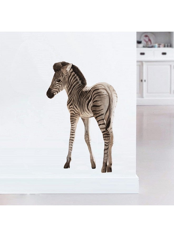 ROFARSO Lifelike Cute Lovely Zebra Horse Animal Wall Stickers Removable Wall Decals Peel And Stick Wall Art Decorations Home Decor For Kid Nursery Baby Bedroom Living Room Playing Room Murals - Image 4