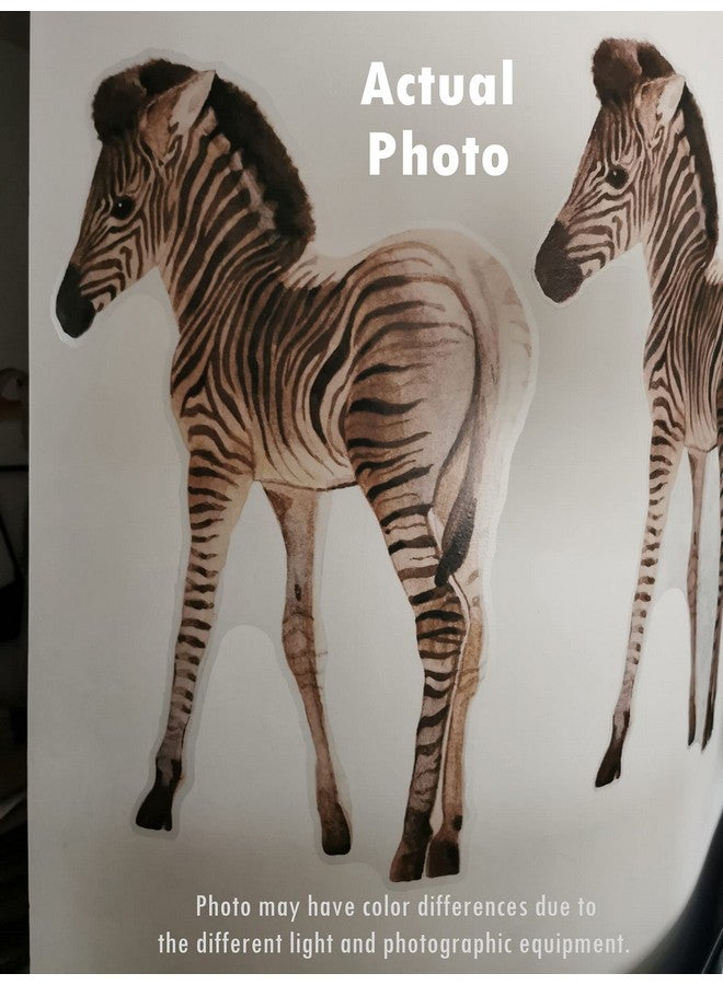 ROFARSO Lifelike Cute Lovely Zebra Horse Animal Wall Stickers Removable Wall Decals Peel And Stick Wall Art Decorations Home Decor For Kid Nursery Baby Bedroom Living Room Playing Room Murals - Image 5